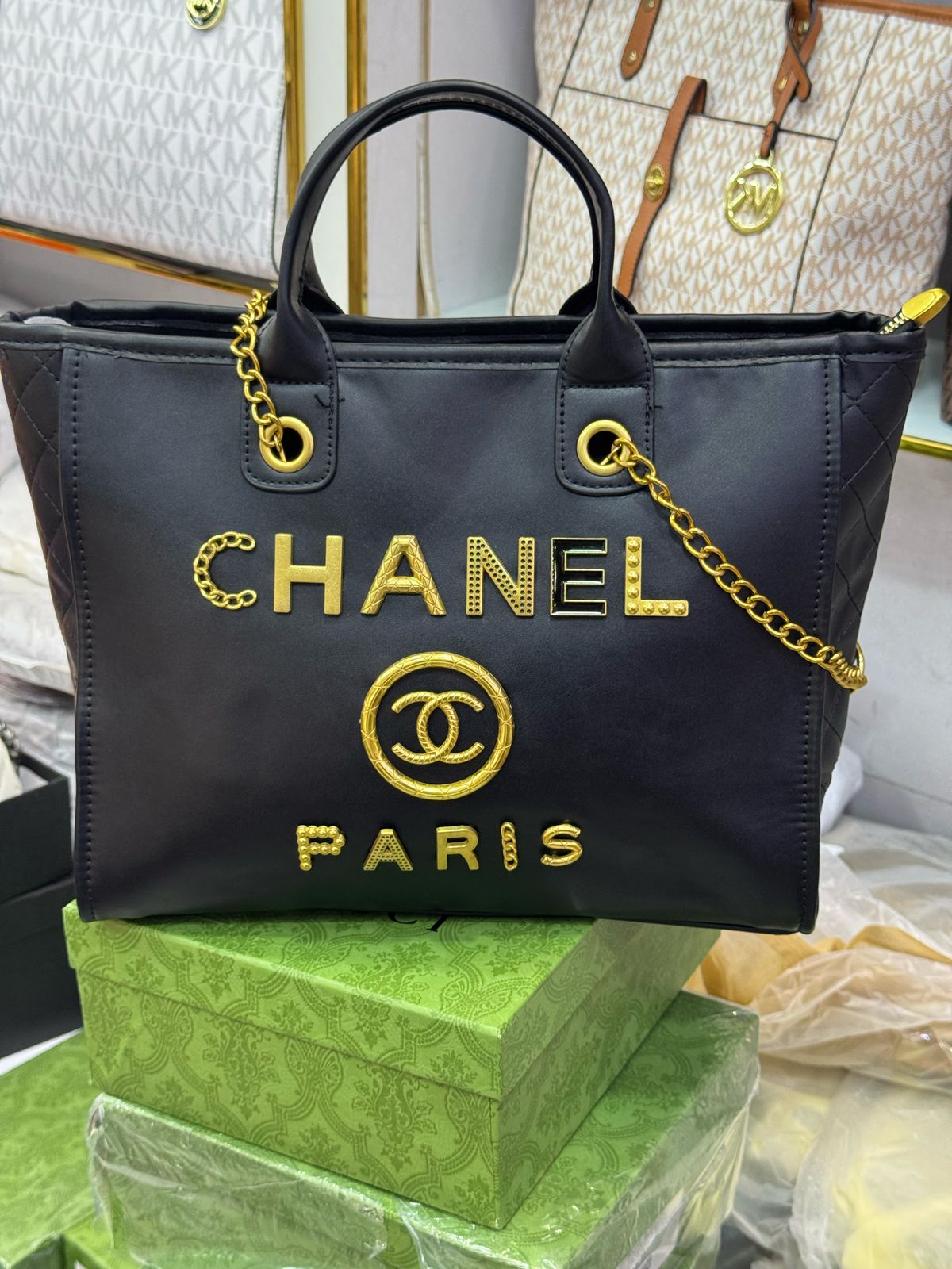 Chanel Black Caviar Leather Tote Bag