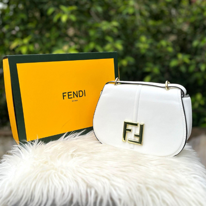 FENDI -medium C’mon leather cross body bag ( with Box )